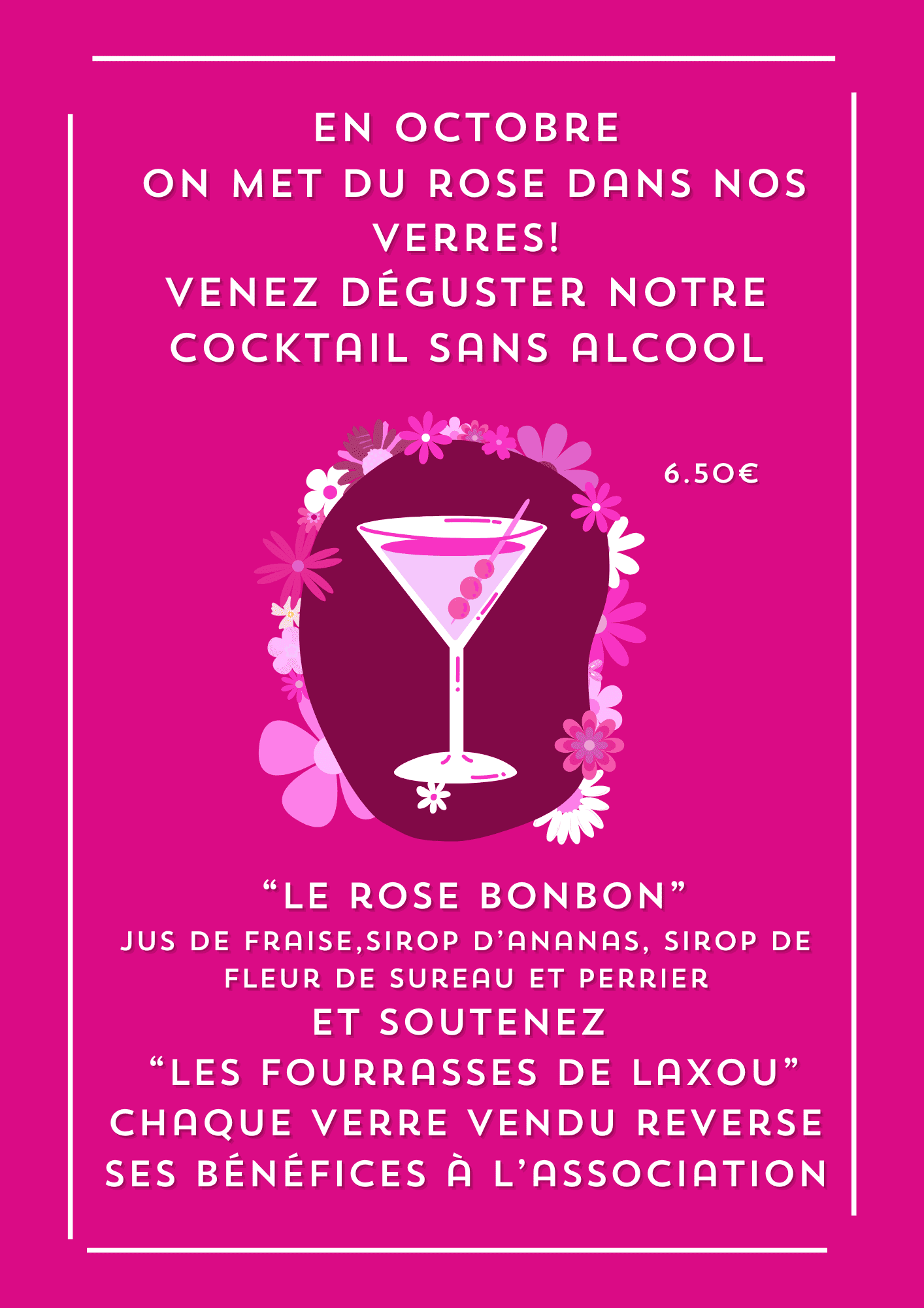 Affiche Soirée Filles Bar Florale Rose (2)