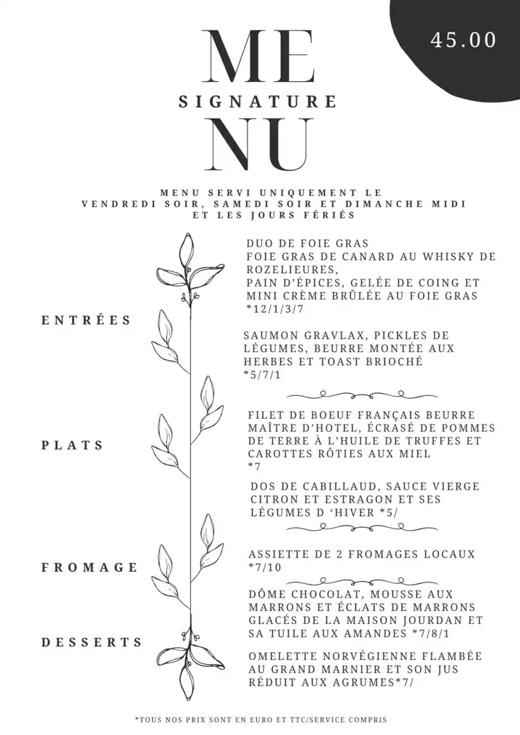 MenuSignature Menu Signature